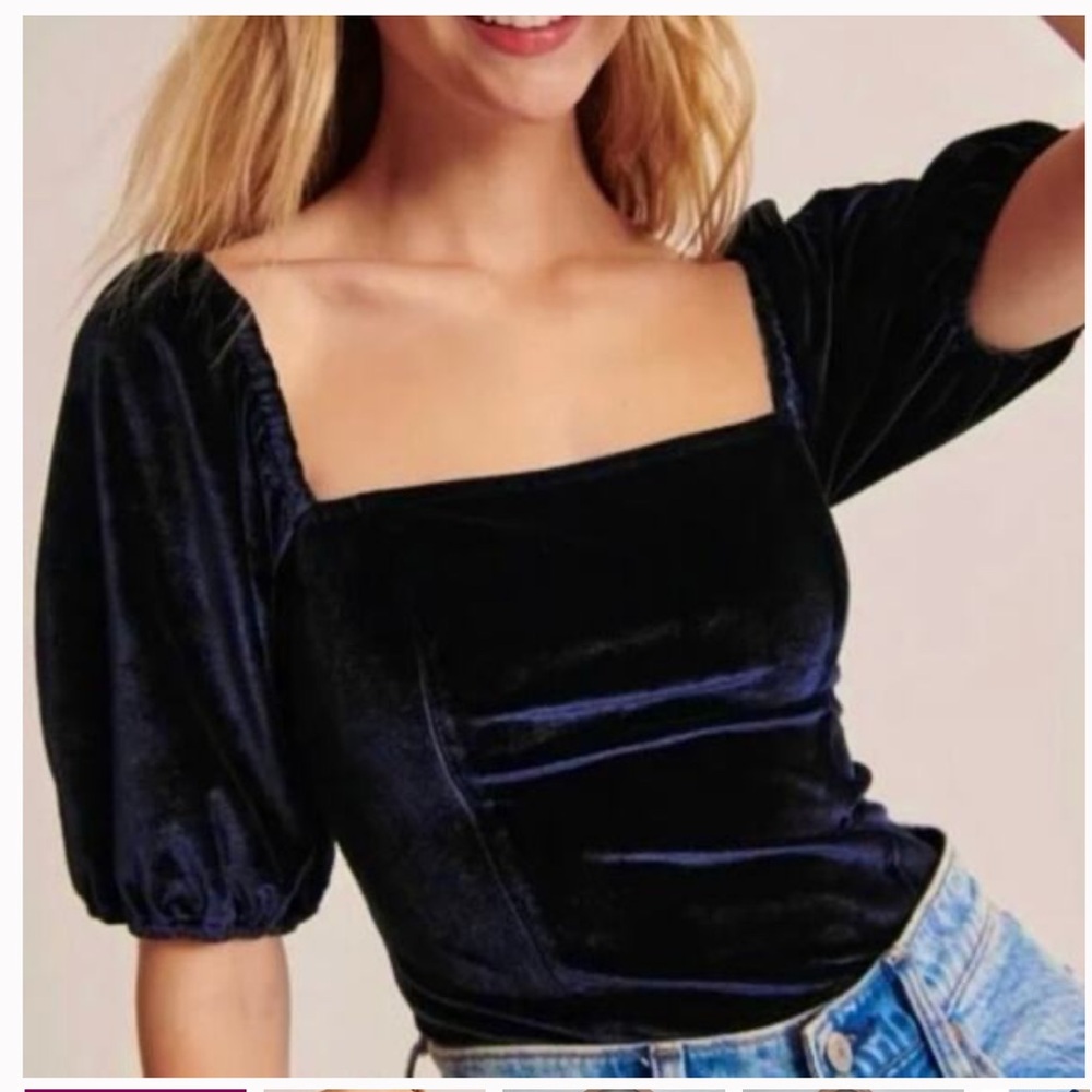 Abercrombie puff sleeve crop top